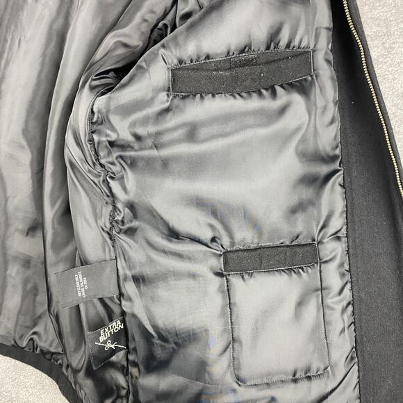 Aberdeen Collection Jacket Mens Large Black Wool Blend Zip Front Insulated Lined - Picture 8 of 16